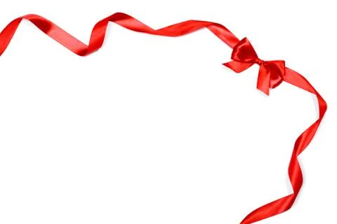 Red ribbons with bow Stock Photos