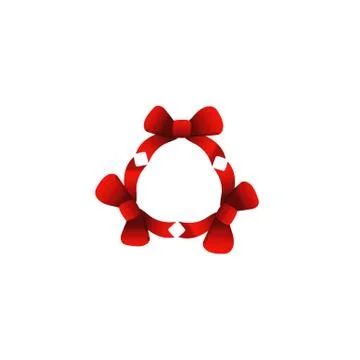 Red ribbons in circle Stock Illustration