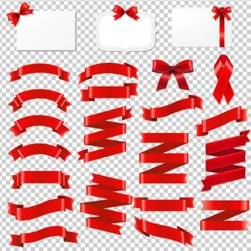 Red Ribbons Collection Stock Illustration
