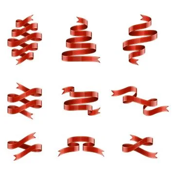 Red ribbons Stock Illustration