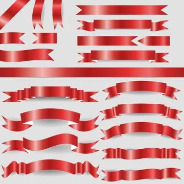 Red ribbons Stock Illustration
