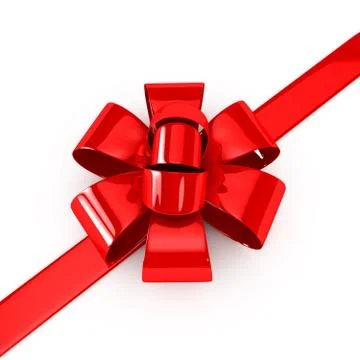 Red ribbons over white background Stock Illustration