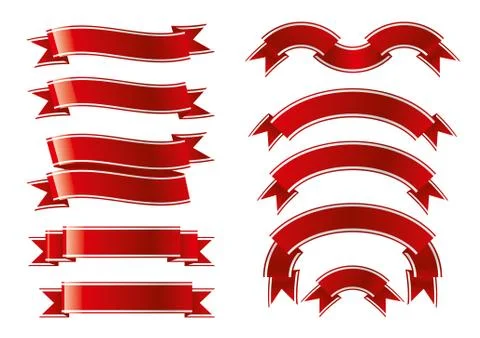Red Ribbons set Stock Illustration