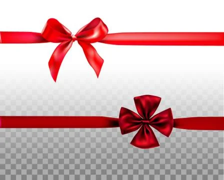 Red ribbons set Stock Illustration