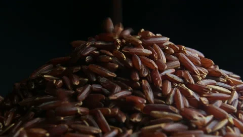 Red rice close-up slowly rotates Stock Footage 161621282