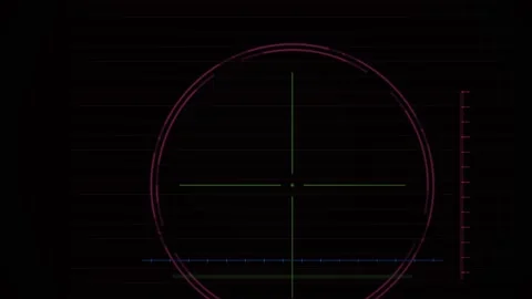Red rifle scope on black background. Stock Footage 334344843