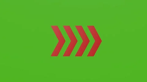 Red right arrows on the green screen Stock Footage 284247700