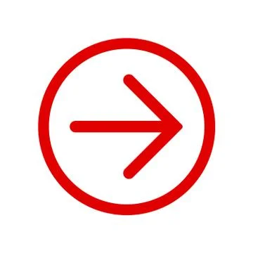 Red right (next) arrow in red circle Stock Illustration