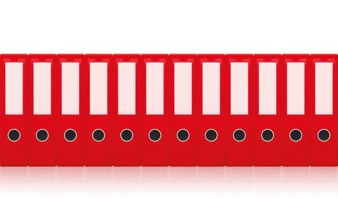 Red Ring Binders Row Leaf Binder Set Stock Illustration