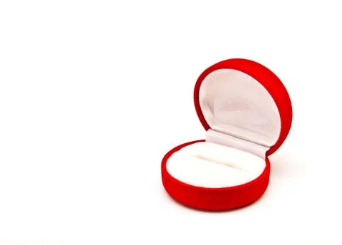Red ring box isolated on white background Stock Photos