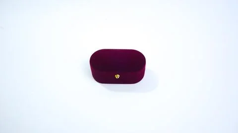 Red Ring Box on White Background Stock Photos