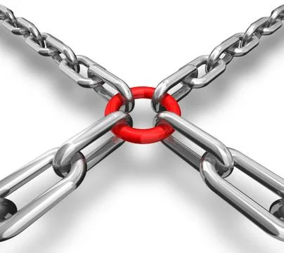 Red ring with chains Stock Illustration