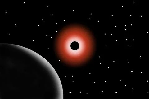 Red ring of the hole in the Void. Stock Illustration