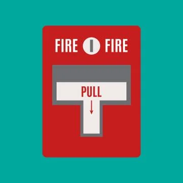 Red ringing alarm bell. Fire alarm icon Stock Illustration