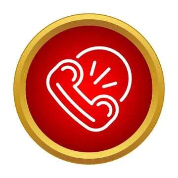 Red ringing phone icon representing hotline support Stock Illustration