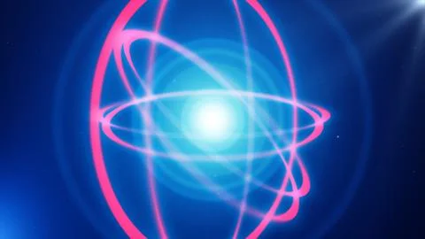 Red rings abstract with blue background Stock Illustration