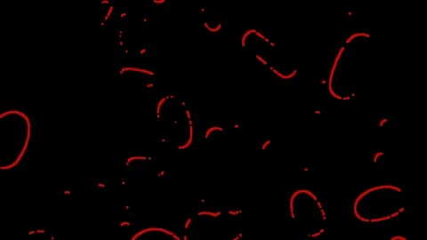 Red rings on a black background Stock Footage 125701029