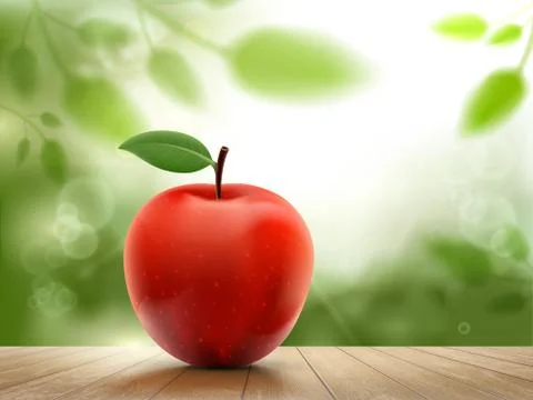 Red ripe apple fruit on a background of nature Stock-Illustration