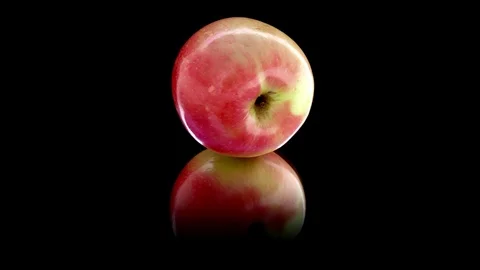 Red ripe apple. Looping. Side view. Stock Footage 89311431