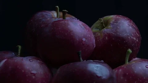 Red ripe apples Stock Footage 79680554