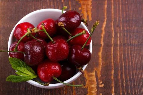 Red ripe cherries Stock Photos