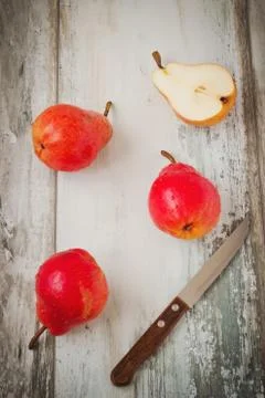 Red ripe pears Stock Photos
