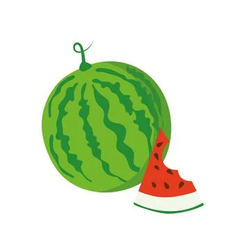 Red ripe watermelon vector icon isolated on white background Stock-Illustration