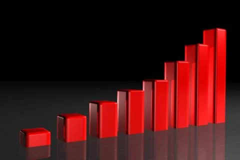 Red rising bars Stock Illustration