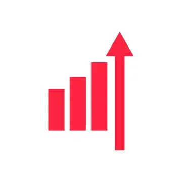Red rising graph. Statistics. Vectors. Stock Illustration
