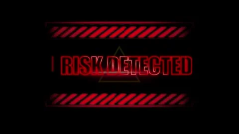 Red risk detected warning alert graphic animation sequence with before Stock Footage 345568172
