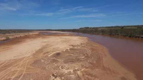 The Red River between Texas and Oklahoma State. Stock Footage 106547350