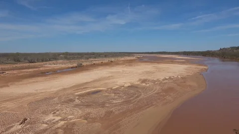 The Red River between Texas and Oklahoma State. Video stock 106547462
