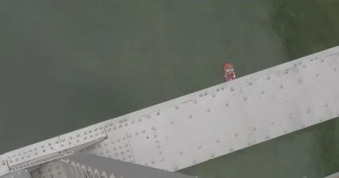Red River Raft Passes Under Bridge Stock Footage 65212868