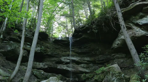 Red River Small Waterfall High Contrast Stock Footage 38621026