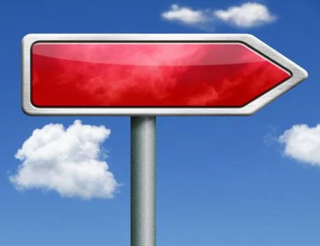 Red road sign arrow Stock Illustration