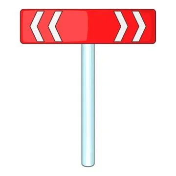 Red road sign direction pointer icon cartoon style Stock Illustration