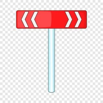 Red road sign direction pointer icon cartoon style Stock Illustration