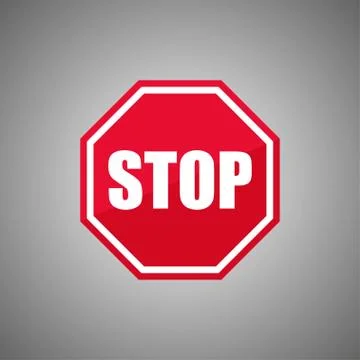 Red road sign STOP Stock Illustration
