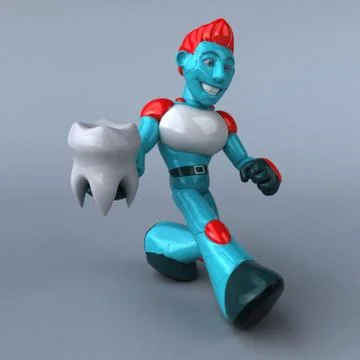 Red Robot - 3D Illustration Stock Illustration