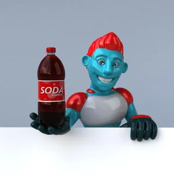 Red Robot - 3D Illustration Stock Illustration