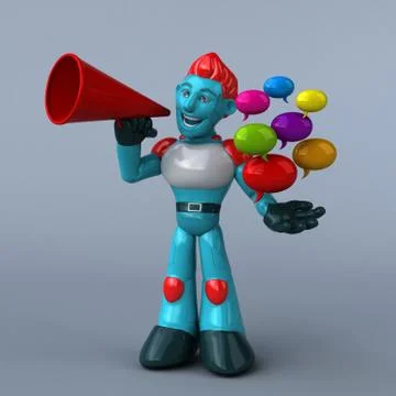 Red Robot - 3D Illustration Illustrazione stock
