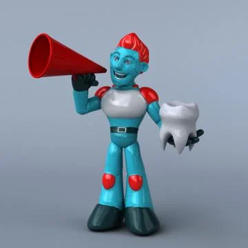 Red Robot - 3D Illustration Stock Illustration