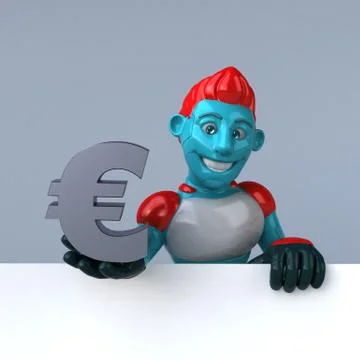 Red Robot - 3D Illustration Stock Illustration