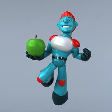 Red Robot - 3D Illustration Stock Illustration