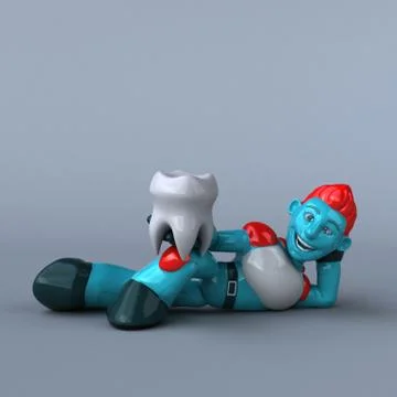 Red Robot - 3D Illustration Stock Illustration