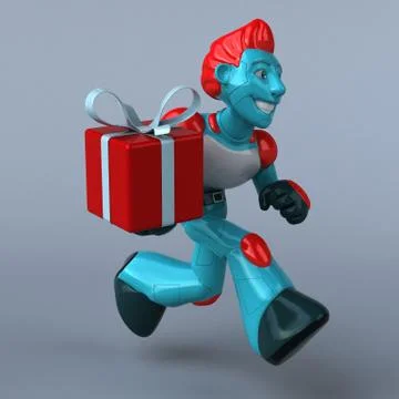 Red Robot - 3D Illustration Stock Illustration