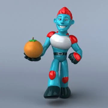 Red Robot - 3D Illustration Stock Illustration