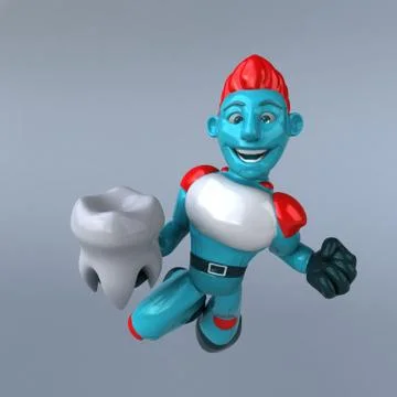Red Robot - 3D Illustration Stock Illustration