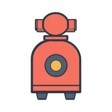 Red Robot Icon Design Stock Illustration