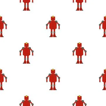 Red robot pattern seamless Illustrazione stock